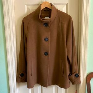 Cinzia Rocca Icons Brown Short Wool Pea Coat